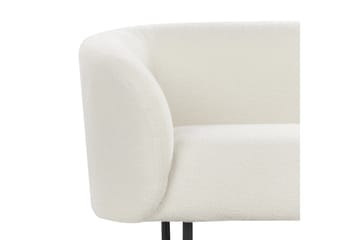 Tuka 3-personers Sofa med Afrundede Armlæn i Bouclé - Hvid|Sort - Møbler - Sofaer - 3 personers sofa