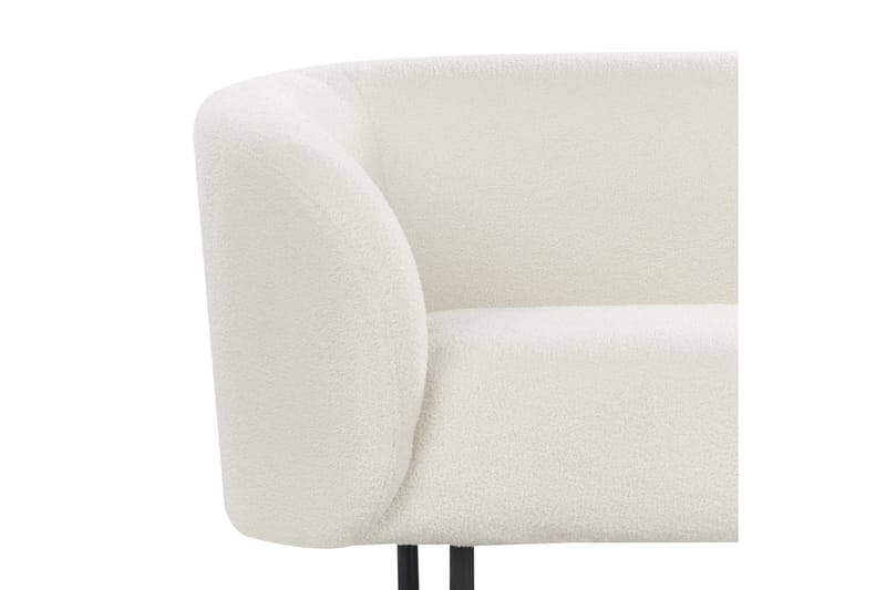 Tuka 3-personers Sofa med Afrundede Armlæn i Bouclé - Hvid|Sort - Møbler - Sofaer - 3 personers sofa