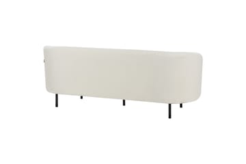 Tuka 3-personers Sofa med Afrundede Armlæn i Bouclé - Hvid|Sort - Møbler - Sofaer - 3 personers sofa