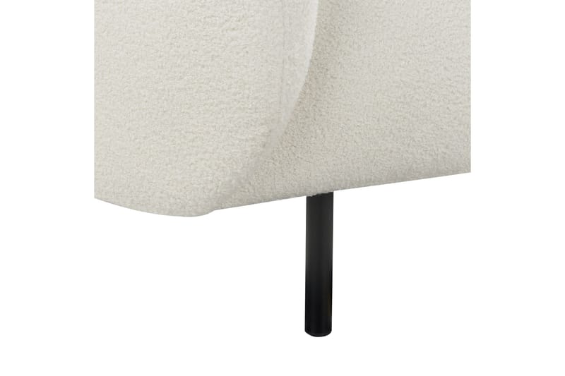Tuka 3-personers Sofa med Afrundede Armlæn i Bouclé - Hvid|Sort - Møbler - Sofaer - 3 personers sofa