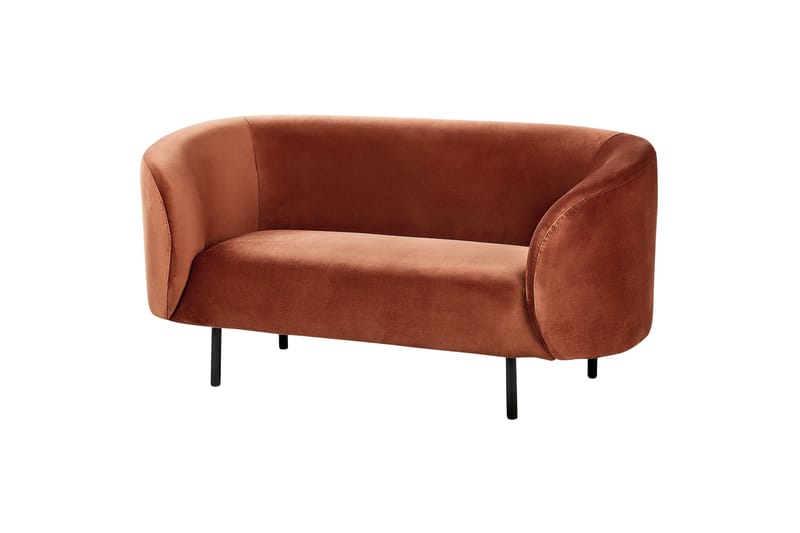 Tuka Sofa 2-personers - Sort/Orange - Møbler - Sofaer - Velour sofaer