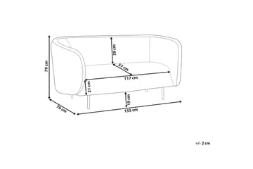 Tuka Sofa 2-personers - Sort/Orange - Møbler - Sofaer - Velour sofaer