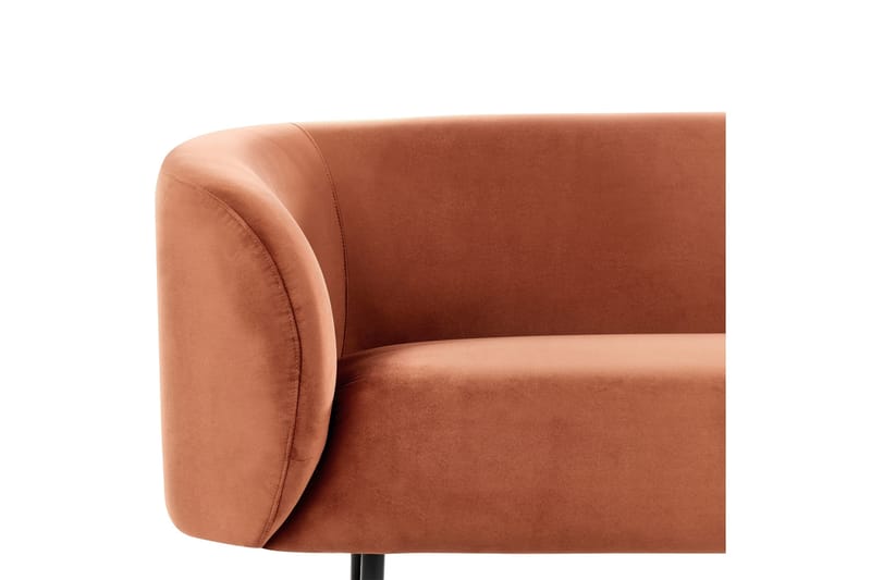 Tuka Sofa 2-personers - Sort/Orange - Møbler - Sofaer - Velour sofaer