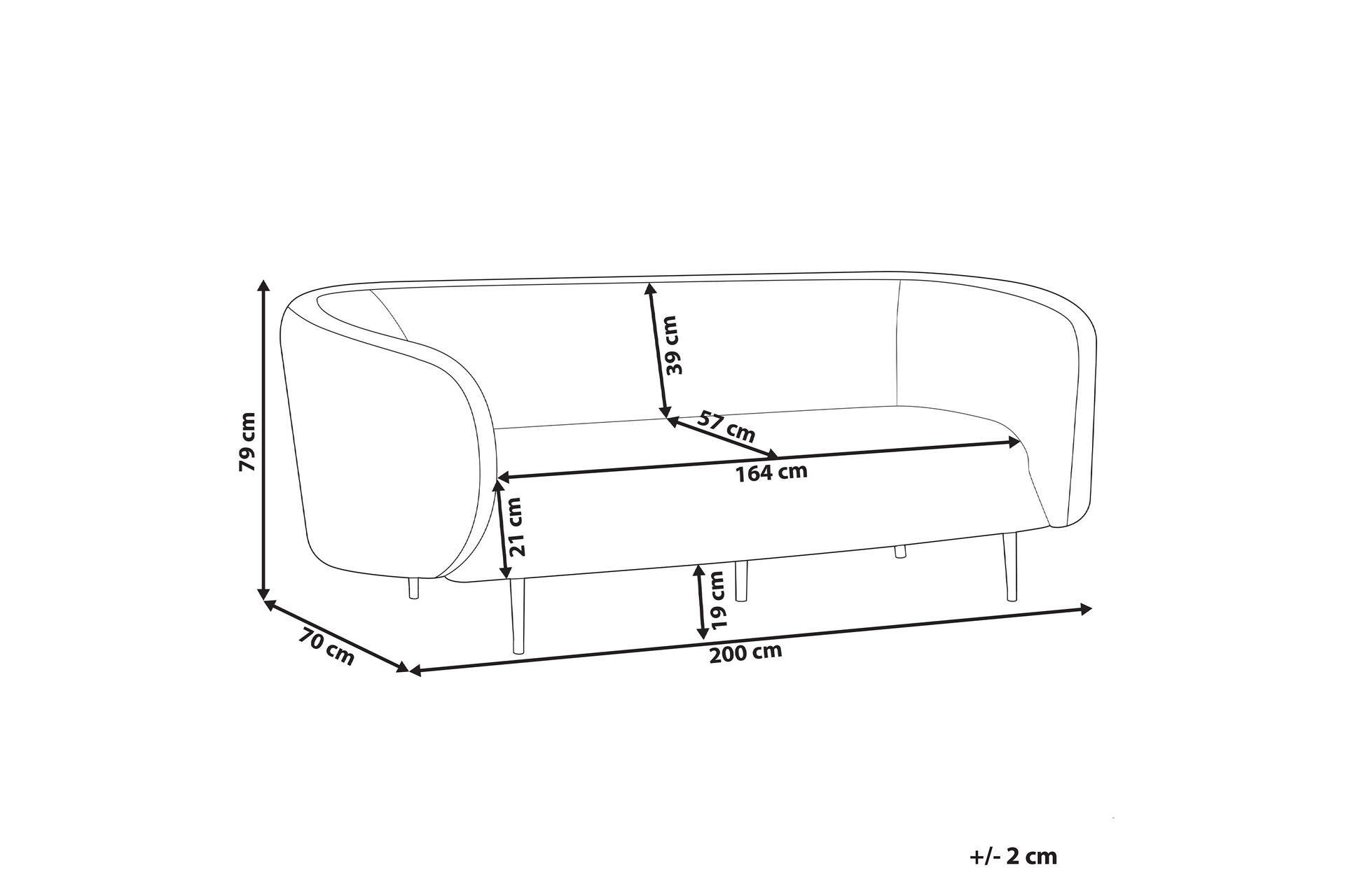Tuka Sofa 3-personers - Beige/Sort/Grå - Møbler - Sofaer - 3 personers sofa