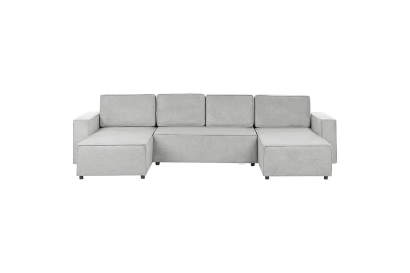 U-formad soffa Beliani Vatne Beige/svart Grey||Black - Møbler - Sofaer - Sofagrupper