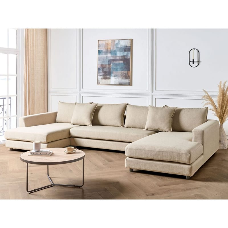 U-formet sofa Lilviken - Beige, sort - Møbler - Sofaer - Hjørnesofa