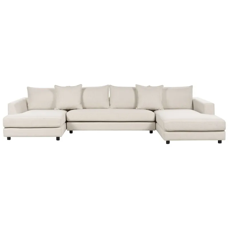 U-formet sofa Lilviken, Lys beige, sort