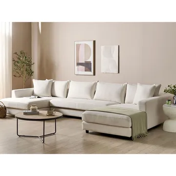 U-formet sofa Lilviken - Lys beige, sort - Møbler - Sofaer - U Sofa