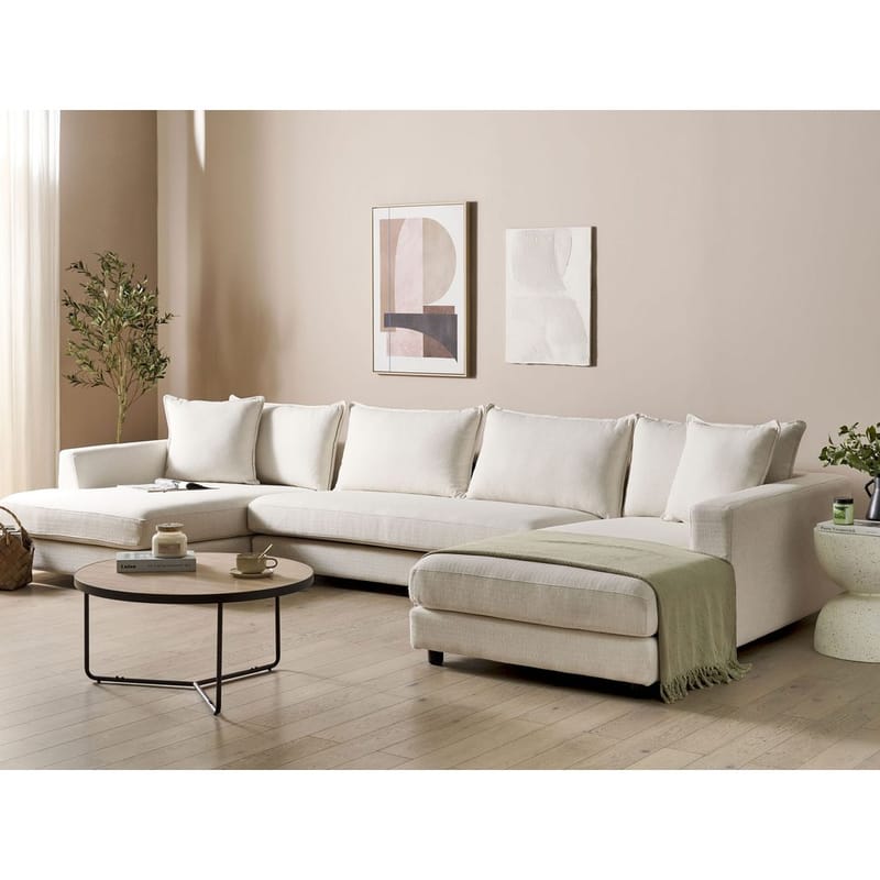 U-formet sofa Lilviken - Lys beige, sort - Møbler - Sofaer - Hjørnesofa