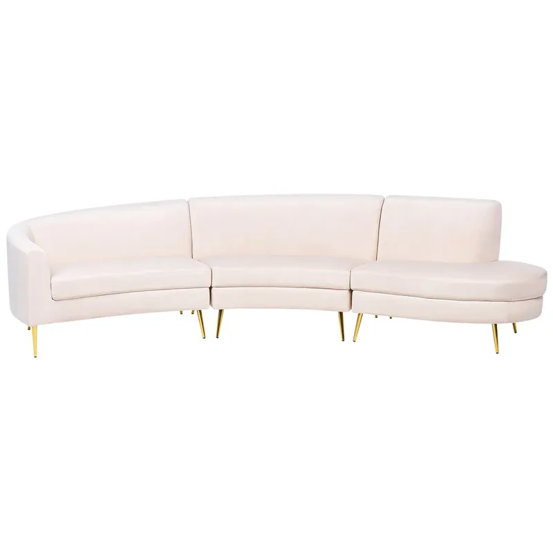 U-formet sofa Moss, Beige, guld