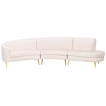 U-formet sofa Moss - Beige, guld - Møbler - Sofaer - Velour sofaer
