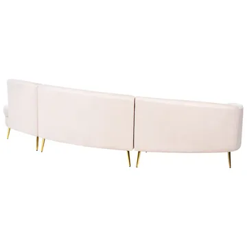 U-formet sofa Moss - Beige, guld - Møbler - Sofaer - Velour sofaer