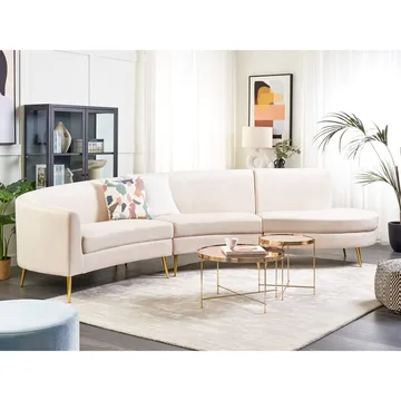 U-formet sofa Moss - Beige, guld - Møbler - Sofaer - Velour sofaer