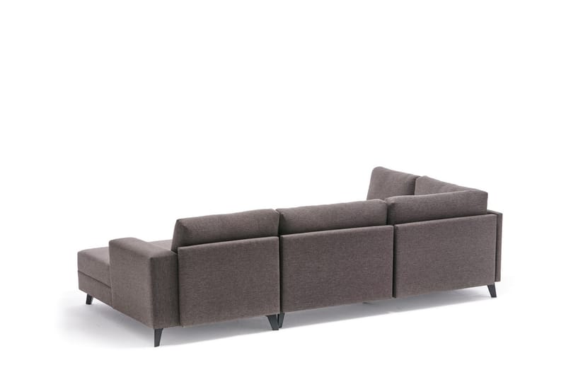 Belena U-sofa med Chaiselong Venstre - Brun/Sort - U Sofa