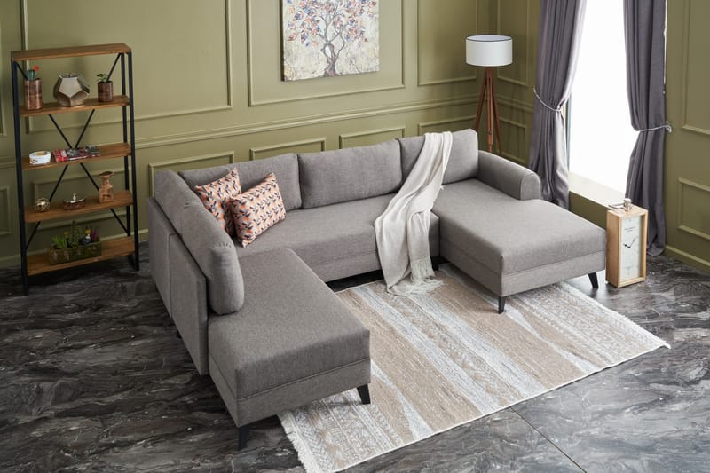 Belena U-sofa med Chaiselong Venstre - Brun/Sort - Møbler - Sofaer - U Sofa