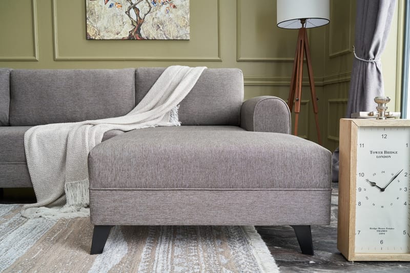 Belena U-sofa med Chaiselong Venstre - Brun/Sort - U Sofa