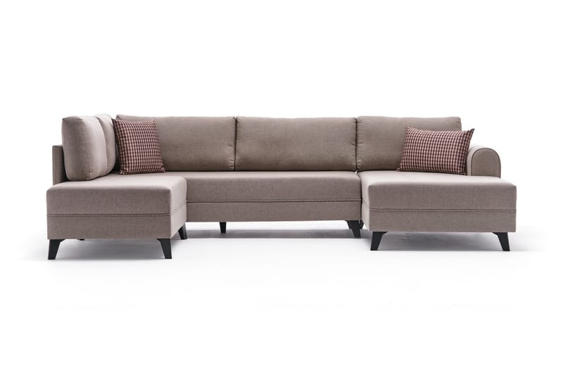 Belena U-sofa med Chaiselong Venstre - Cremehvid/Sort - Møbler - Sofaer - U Sofa