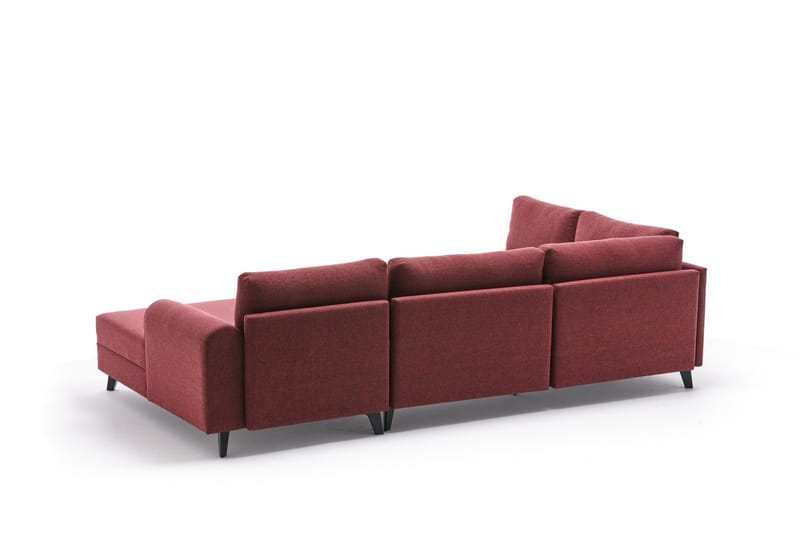 Belena U-sofa med Chaiselong Venstre - Rød/Sort - Møbler - Sofaer - U Sofa
