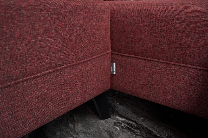 Belena U-sofa med Chaiselong Venstre - Rød/Sort - Møbler - Sofaer - U Sofa