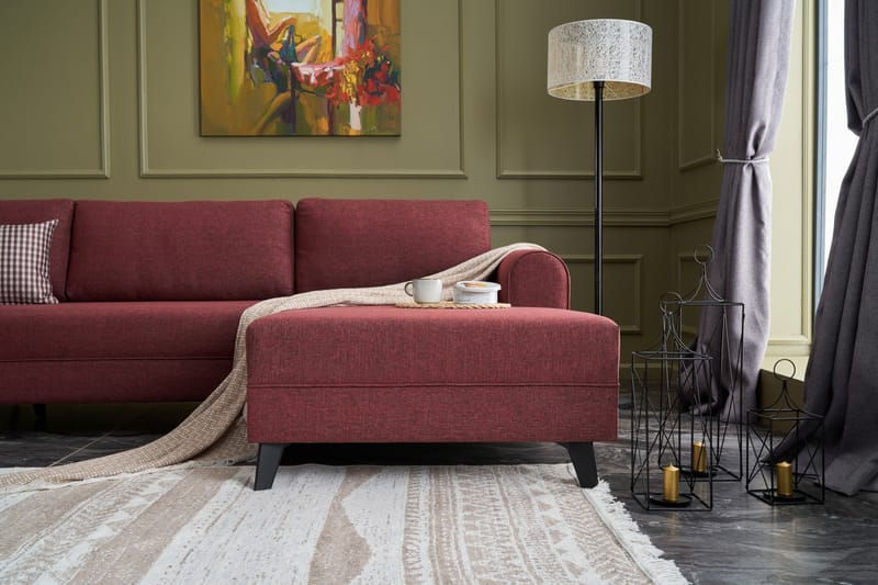 Belena U-sofa med Chaiselong Venstre - Rød/Sort - Møbler - Sofaer - U Sofa