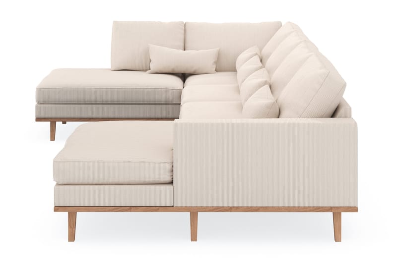 Copenhagen 5-personers Venstrevendt U-formet Sofa med Divan og Chaiselong i Manchester - Beige - Møbler - Sofaer - U Sofa