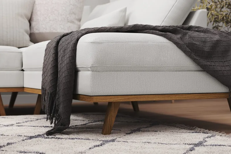 Copenhagen 5-personers Højrevendt U-formet Sofa med Divan og Chaiselong i Stof - Grå - Møbler - Sofaer - U Sofa