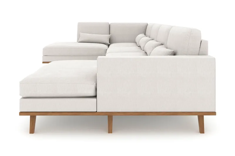 Copenhagen 5-personers Venstrevendt U-formet Sofa med Divan og Chaiselong i Stof - Lysegrå - Møbler - Sofaer - U Sofa