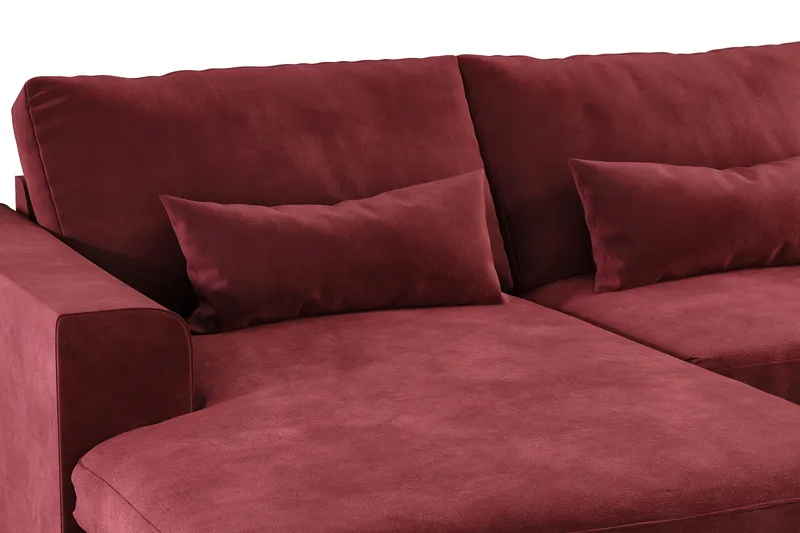 Copenhagen 5-personers Højrevendt U-formet Sofa med Divan og Chaiselong i Fløjl - Lilla - Møbler - Sofaer - U Sofa