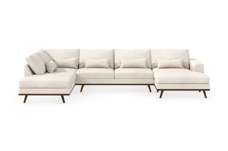 Copenhagen 5-personers Venstrevendt U-formet Large Sofa med Divan og Chaiselong i Stof - Beige - Møbler - Sofaer - U Sofa
