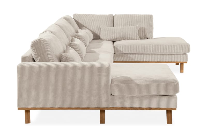 Copenhagen 5-personers Højrevendt U-formet Sofa med Divan og Chaiselong i Manchester - Beige - Møbler - Sofaer - U Sofa
