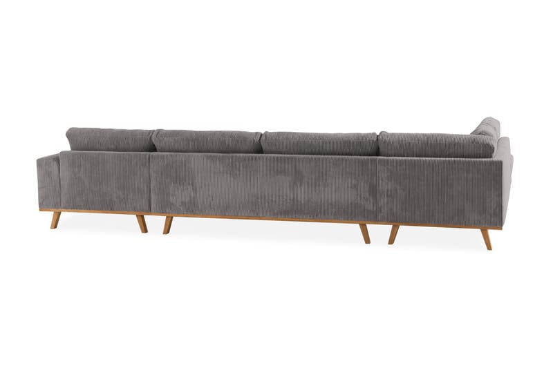 Copenhagen 5-personers Venstrevendt U-formet Sofa med Divan og Chaiselong i Manchester - Mørkegrå - Møbler - Sofaer - U Sofa