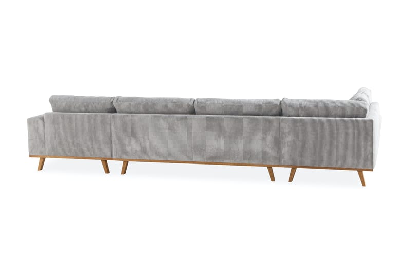 Copenhagen 5-personers Venstrevendt U-formet Sofa med Divan og Chaiselong i Manchester - Lysegrå - Møbler - Sofaer - U Sofa
