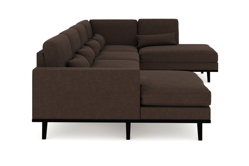 Copenhagen 5-personers Højrevendt U-formet Sofa med Divan og Chaiselong i Stof - Brun - Møbler - Sofaer - U Sofa