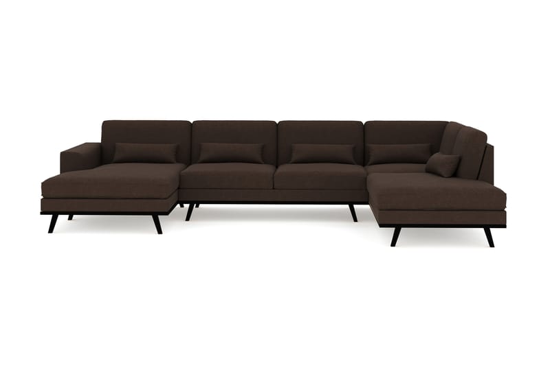 Copenhagen 5-personers Højrevendt U-formet Sofa med Divan og Chaiselong i Stof - Brun - Møbler - Sofaer - U Sofa