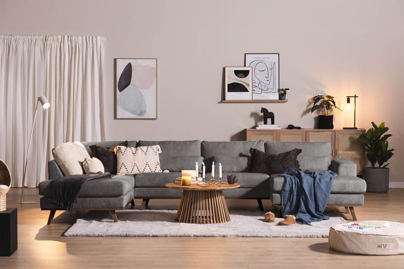 Copenhagen 5-personers Venstrevendt U-formet Sofa med Divan og Chaiselong i Manchester - Mørkegrå - Møbler - Sofaer - U Sofa