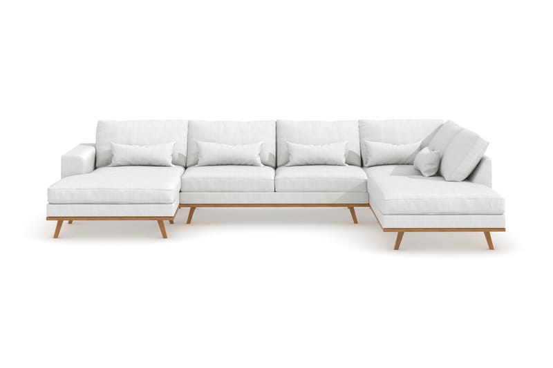 Copenhagen 5-personers Højrevendt U-formet Sofa med Divan og Chaiselong i Stof - Hvid - Møbler - Sofaer - U Sofa