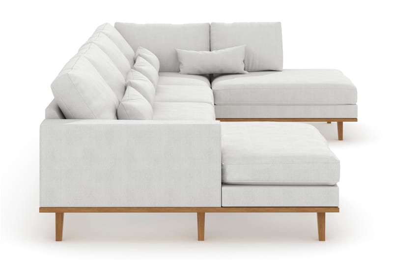 Copenhagen 5-personers Højrevendt U-formet Sofa med Divan og Chaiselong i Stof - Hvid - Møbler - Sofaer - U Sofa