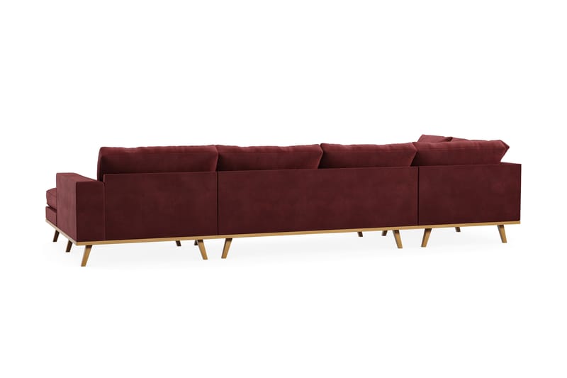 Copenhagen 5-personers Venstrevendt U-formet Sofa med Divan og Chaiselong i Fløjl - Lilla - Møbler - Sofaer - U Sofa