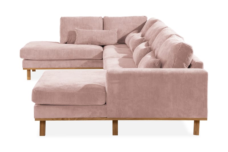Copenhagen 5-personers Venstrevendt U-formet Sofa med Divan og Chaiselong i Manchester - Rosa - Møbler - Sofaer - U Sofa