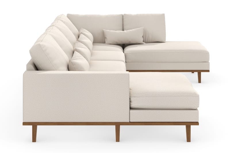 Copenhagen 5-personers Højrevendt U-formet Sofa med Divan og Chaiselong i Stof - Beige - Møbler - Sofaer - U Sofa