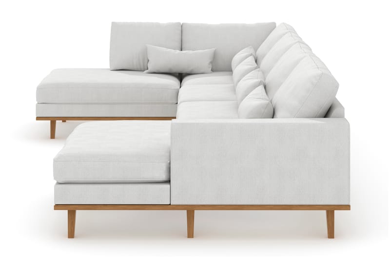 Copenhagen 5-personers Venstrevendt U-formet Sofa med Divan og Chaiselong i Stof - Hvid - Møbler - Sofaer - U Sofa