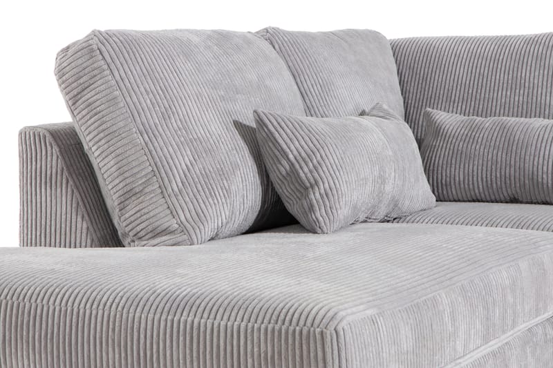 Copenhagen 5-personers Højrevendt U-formet Sofa med Divan og Chaiselong i Manchester - Lysegrå - Møbler - Sofaer - U Sofa