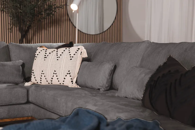 Copenhagen 5-personers Venstrevendt U-formet Sofa med Divan og Chaiselong i Manchester - Mørkegrå - Møbler - Sofaer - U Sofa