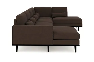 Copenhagen 5-personers Højrevendt U-formet Sofa med Divan og Chaiselong i Stof - Brun - Møbler - Sofaer - U Sofa