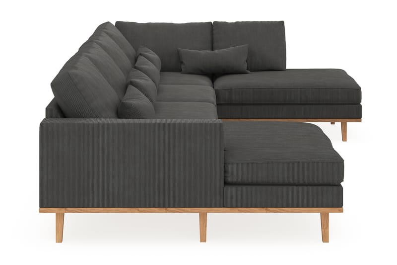 Copenhagen 5-personers Højrevendt U-formet Sofa med Divan og Chaiselong i Manchester - Mørkegrå - Møbler - Sofaer - U Sofa