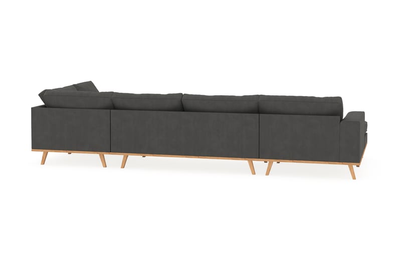 Copenhagen 5-personers Højrevendt U-formet Sofa med Divan og Chaiselong i Manchester - Mørkegrå - Møbler - Sofaer - U Sofa