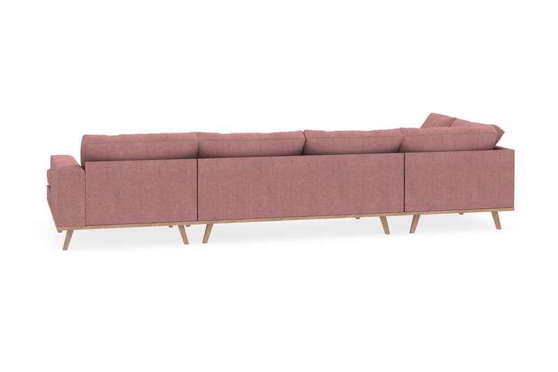 Copenhagen 5-personers Venstrevendt U-formet Sofa med Divan og Chaiselong i Stof - Rosa - Møbler - Sofaer - U Sofa