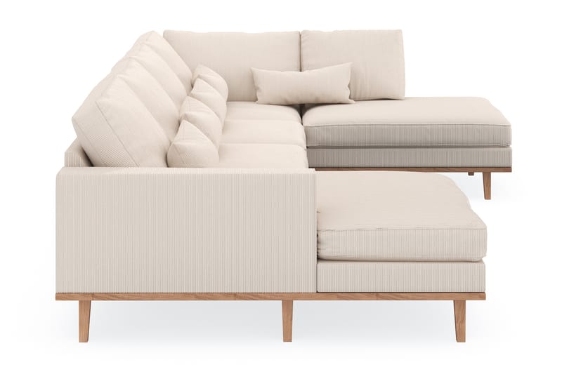 Copenhagen 5-personers Højrevendt U-formet Sofa med Divan og Chaiselong i Manchester - Beige - Møbler - Sofaer - U Sofa