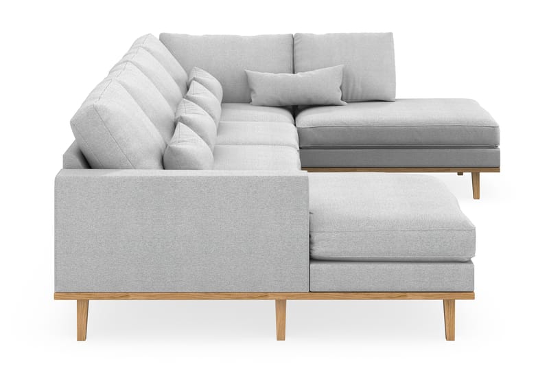 Copenhagen 5-personers Højrevendt U-formet Sofa med Divan og Chaiselong i Stof - Lysegrå - Møbler - Sofaer - U Sofa
