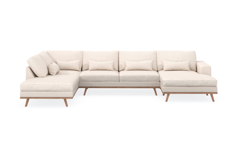 Copenhagen 5-personers Venstrevendt U-formet Sofa med Divan og Chaiselong i Manchester - Beige - Møbler - Sofaer - U Sofa